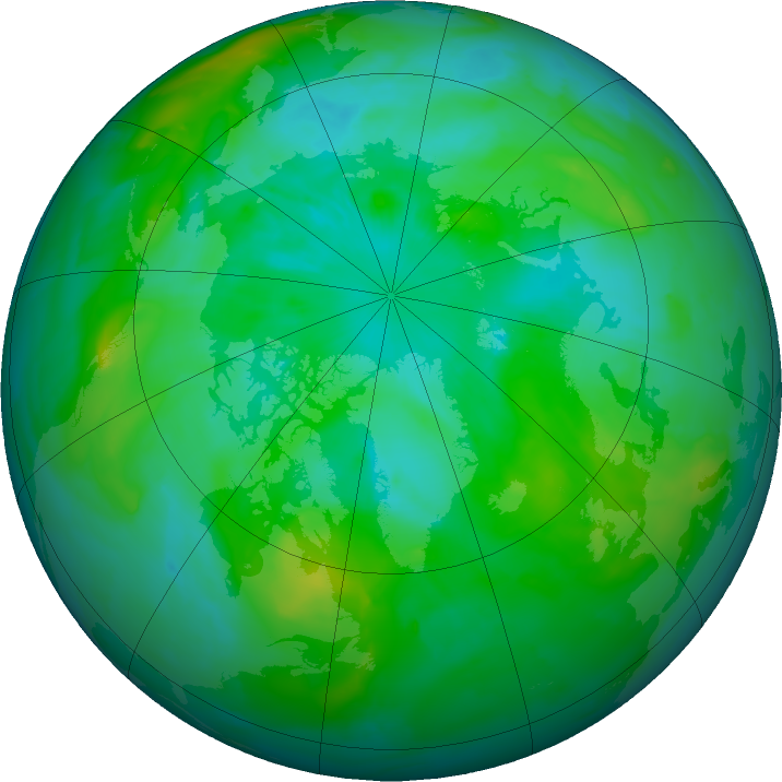 Arctic ozone map for 20 July 2011